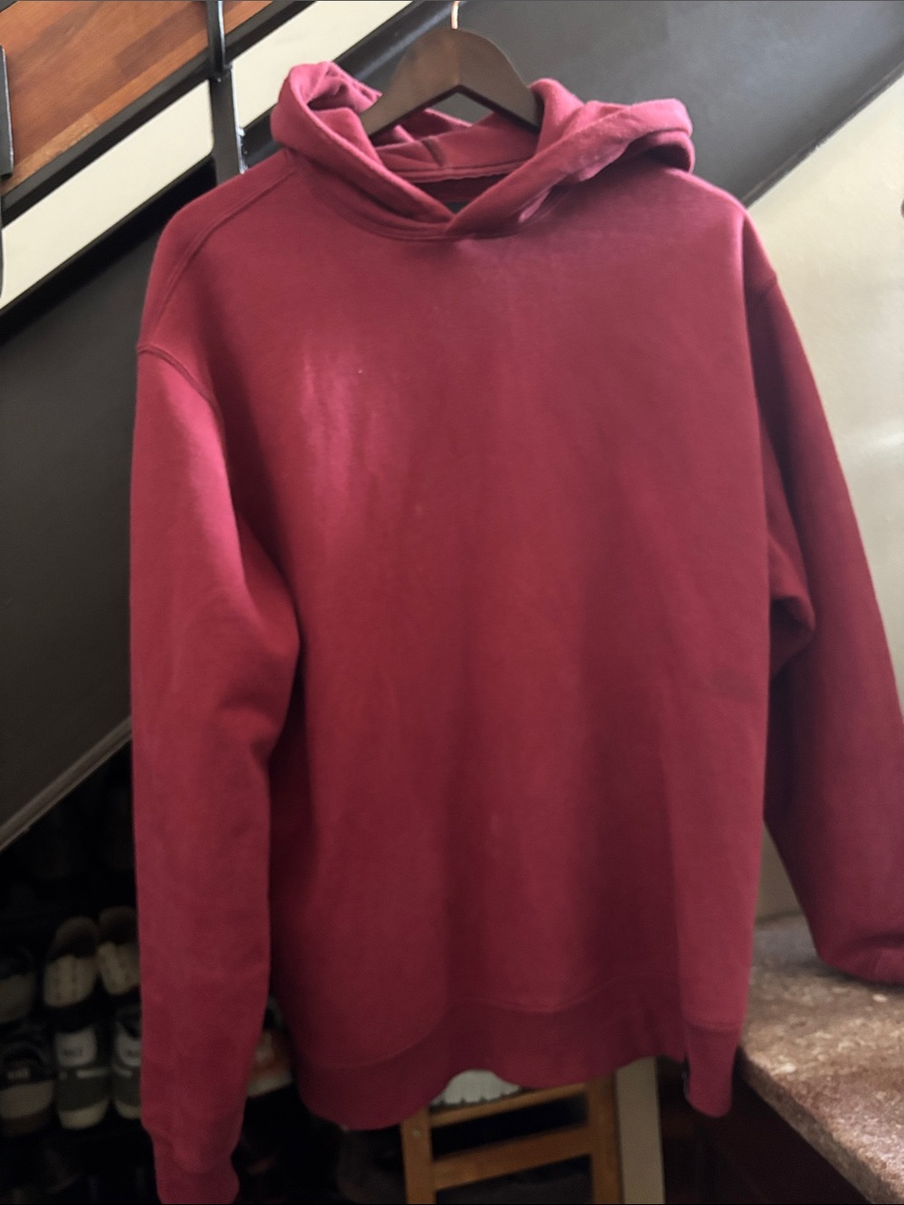 American Giant dark red Pullover Hoodie medium